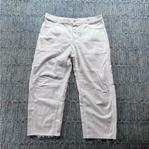 Madewell The Darted Barrel-Leg White Jean Size 32